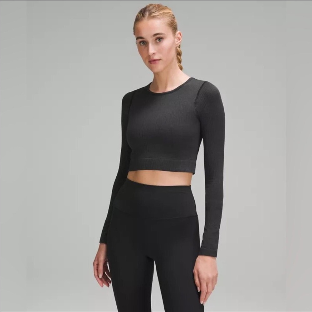 Lululemon Ebb to Street Long-Sleeve shirt Black Womens size 6